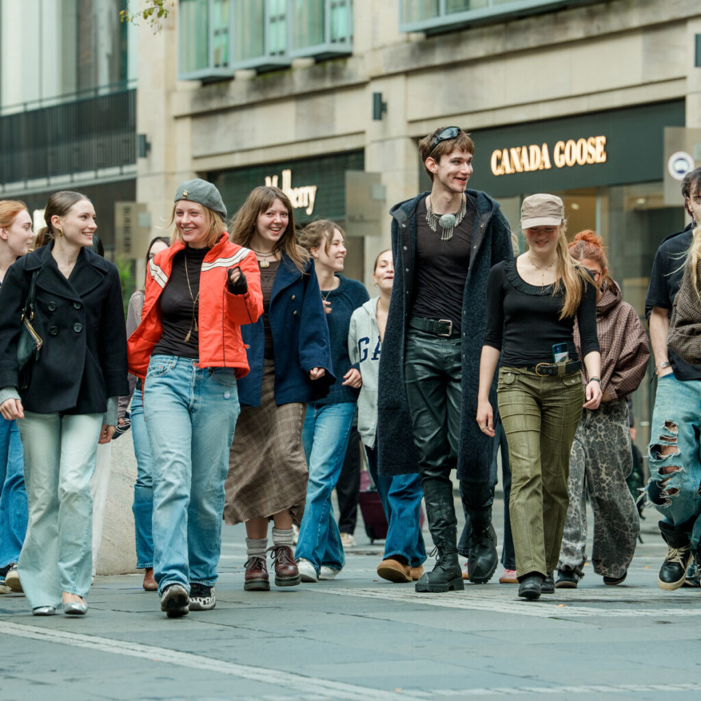Second Year Fashion Students at Multrees Walk