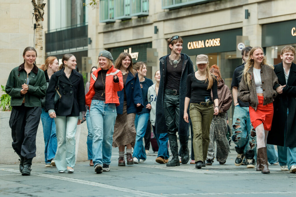 Second Year Fashion Students at Multrees Walk