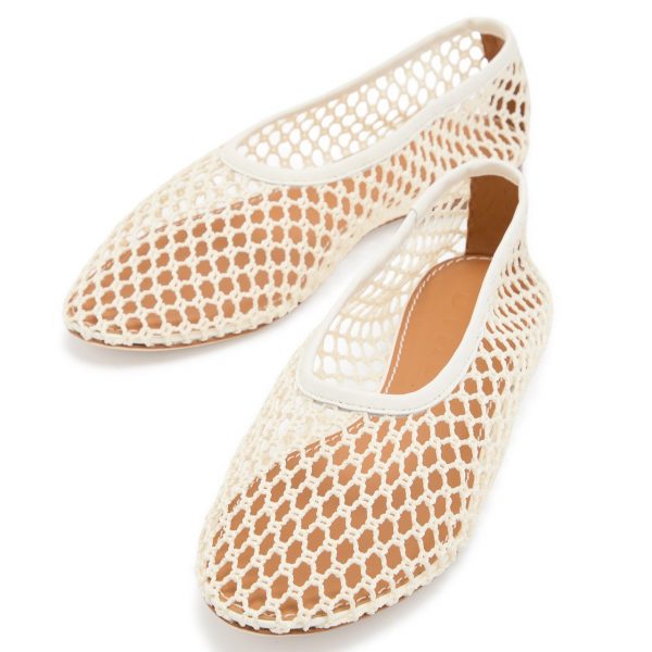 Staud Alba Ballet Flat White